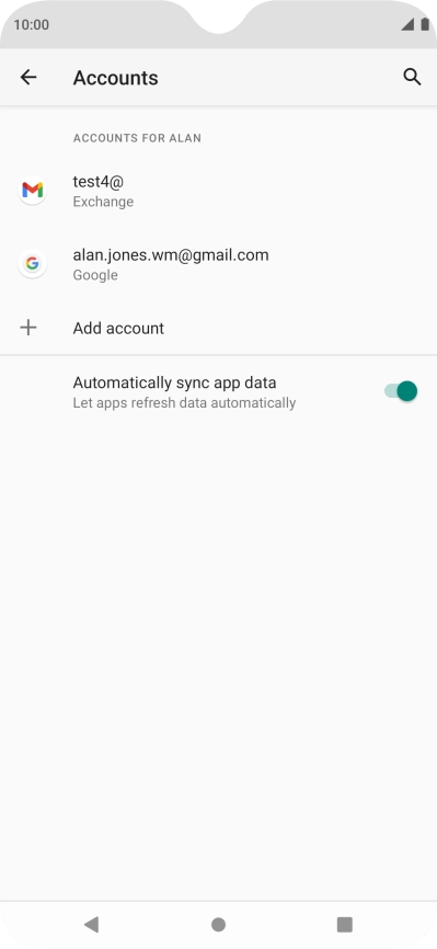 Press the required account.