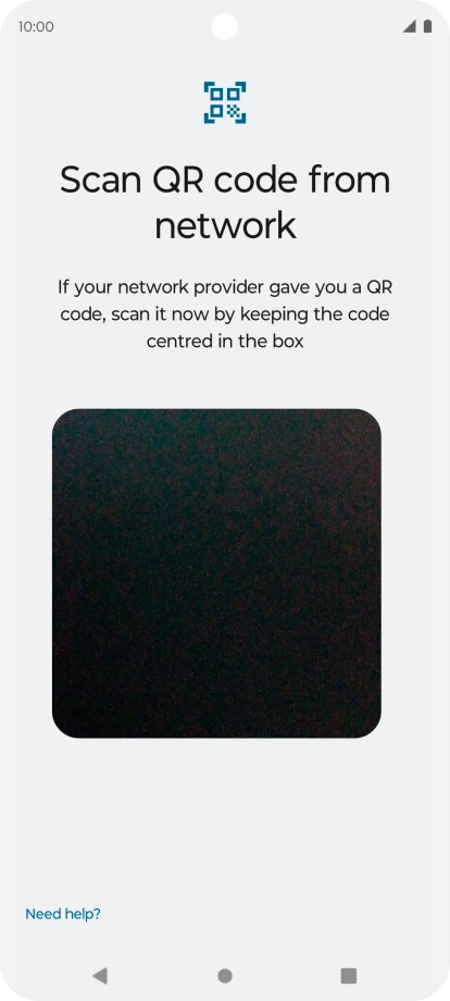 Place the QR code you've received inside the phone camera frame to scan the code. Your eSIM is transferred to your new phone over the internet.