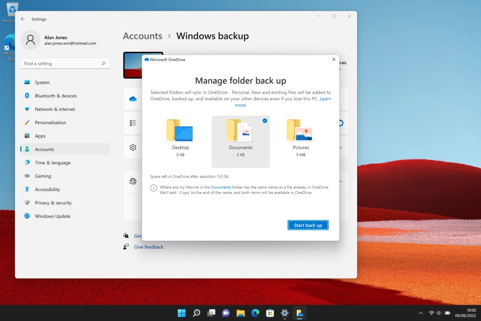 Click Start back up. Click Start back up.