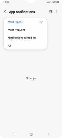 Press the required setting.