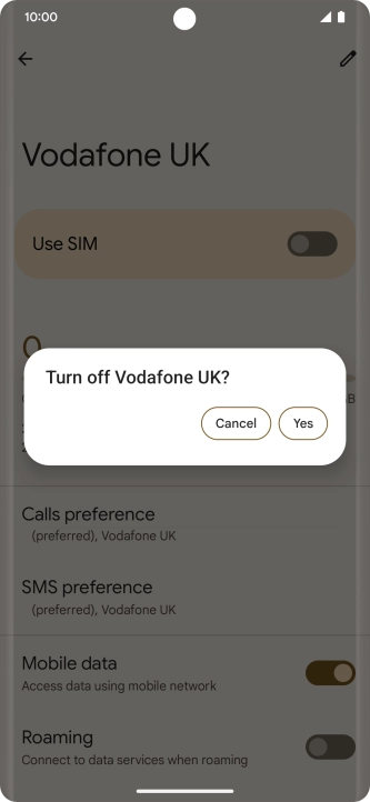 If you turn off use of the price plan, press Yes.