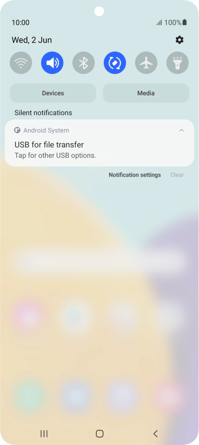 Press Tap for other USB options..