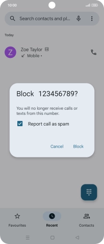 To report the number as spam, press the field next to To report the number as spam, press the field next to
