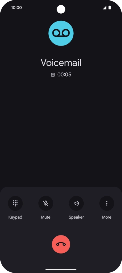 Press the end call icon. Press the end call icon.