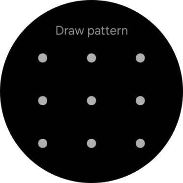 Slide your finger across the screen to connect at least four points and follow the instructions on the screen to create a pattern as lock code. Slide your finger across the screen to connect at least four points and follow the instructions on the screen to create a pattern as lock code.