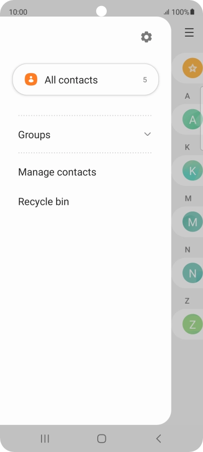 Press Manage contacts.
