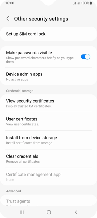 Press Set up SIM card lock. Press Set up SIM card lock.