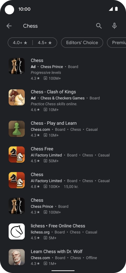 Press the required app. Press the required app.
