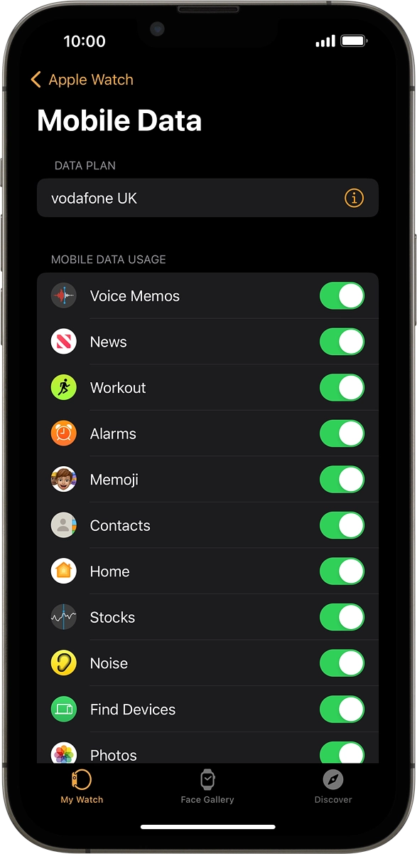 On your phone: The price plan will be activated once you’ve paired your Apple Watch and your phone and you should see this screen in the Watch app settings on your phone.