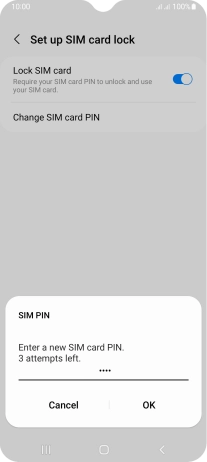 Key in a new four-digit PIN and press OK. Key in a new four-digit PIN and press OK.