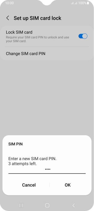 Key in a new four-digit PIN and press OK. Key in a new four-digit PIN and press OK.
