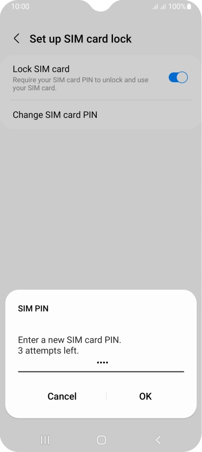Key in a new four-digit PIN and press OK. Key in a new four-digit PIN and press OK.