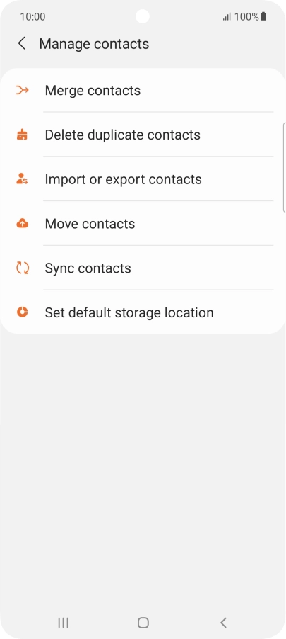 Press Import or export contacts.