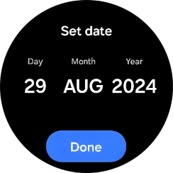 Slide your finger up or down on the screen to set the required date. Slide your finger up or down on the screen to set the required date.
