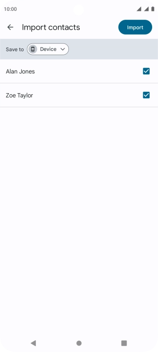 Press the fields next to the required contacts to select them.