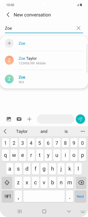 Press the required contact. Press the required contact.