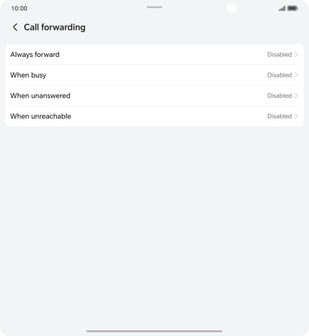Press the required divert type. Press the required divert type.