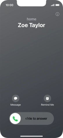Press and drag the accept call icon right. Press and drag the accept call icon right.