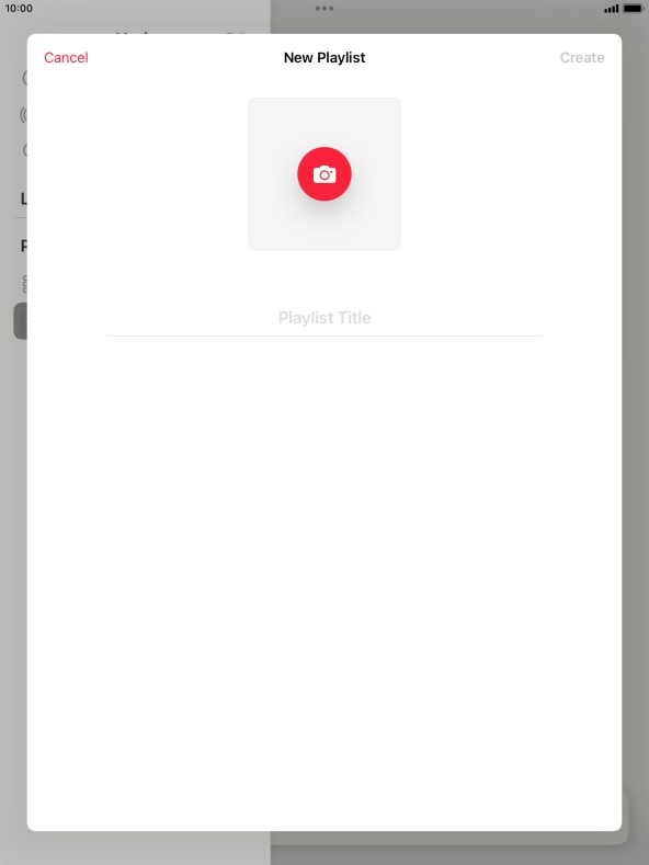 Press the text input field and key in a name for the playlist. Press the text input field and key in a name for the playlist.