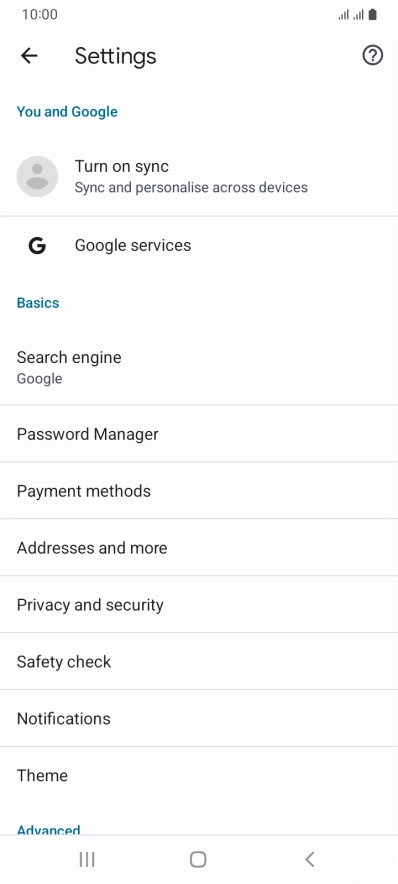 Press Privacy and security. Press Privacy and security.