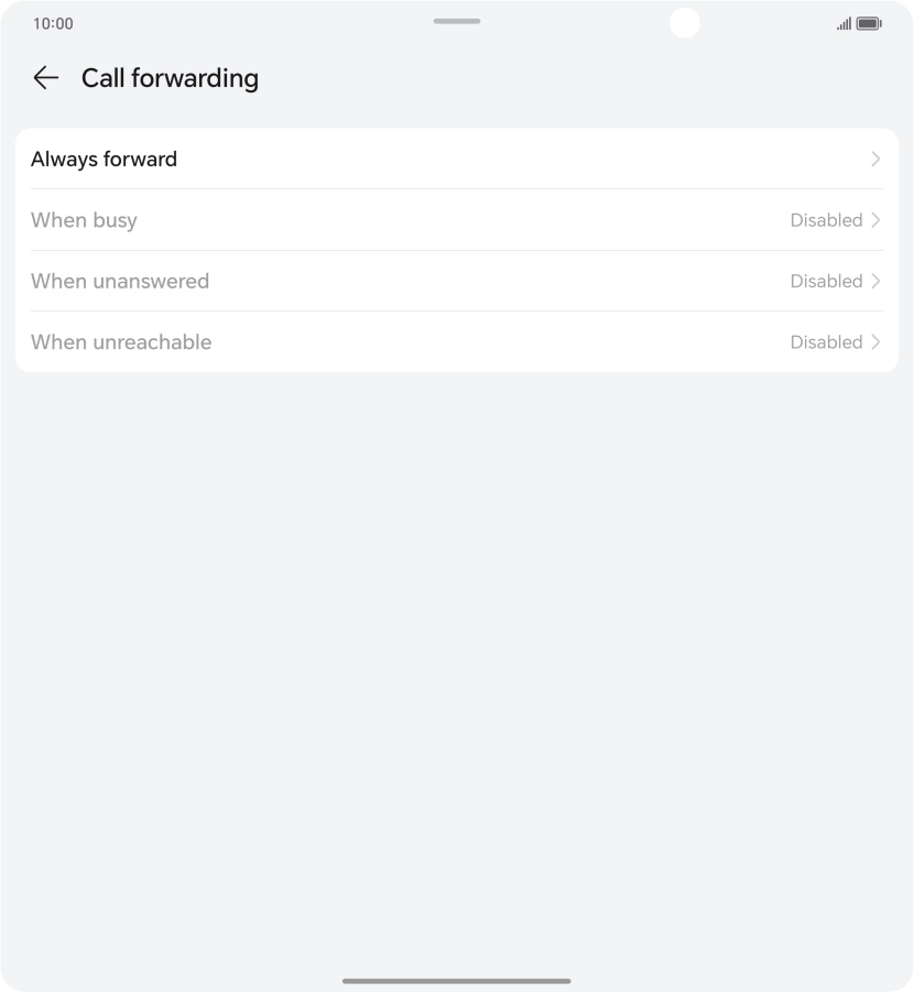 Press the required divert type. Press the required divert type.