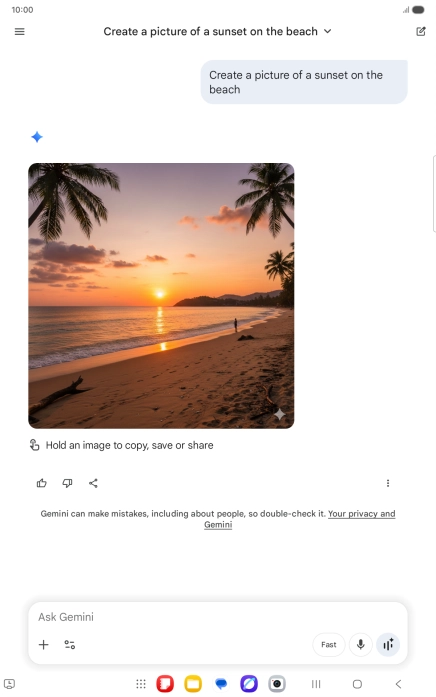 You can also ask Gemini to generate a picture based on your description.