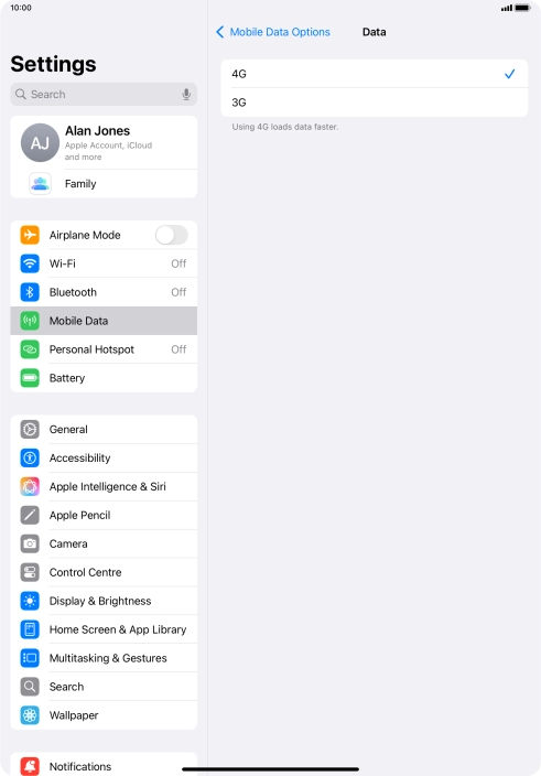 Press the required setting. Press the required setting.