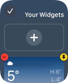 Press the pin widget icon on the required widget to pin it to the top of the stack. Press the pin widget icon on the required widget to pin it to the top of the stack.