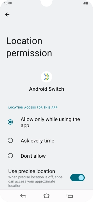 Press the required setting. Press the required setting.