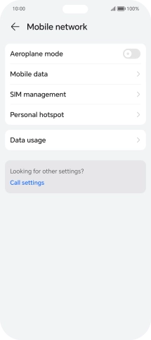 Press Mobile data.