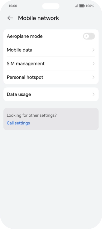 Press Mobile data.