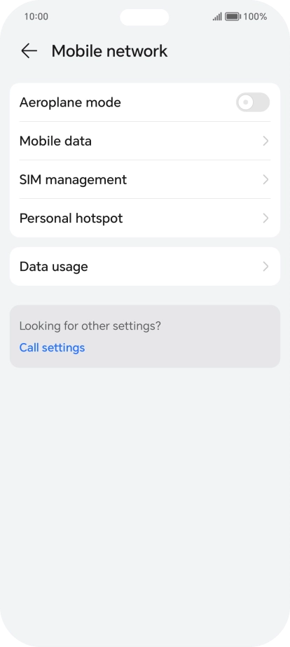 Press Mobile data.
