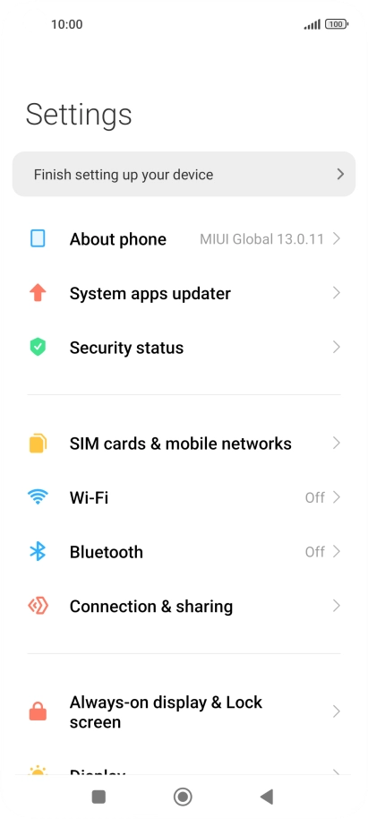 Press SIM cards & mobile networks.