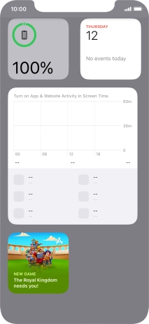 Press and hold the required widget until a pop-up menu is displayed. Press and hold the required widget until a pop-up menu is displayed.