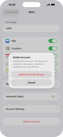Press Delete from My iPhone. Press Delete from My iPhone.