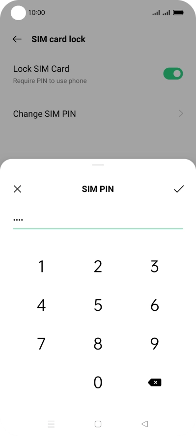 Key in your current PIN and press the confirm icon.