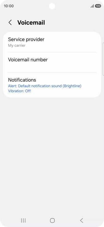 Press Voicemail number. Press Voicemail number.