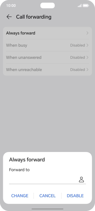 Press DISABLE. Press DISABLE.