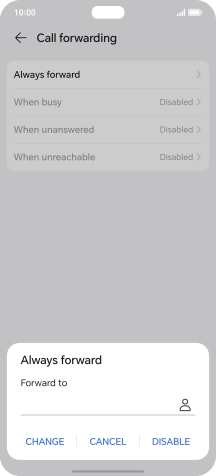 Press DISABLE. Press DISABLE.