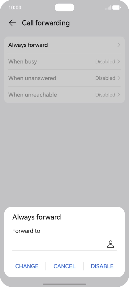 Press DISABLE. Press DISABLE.