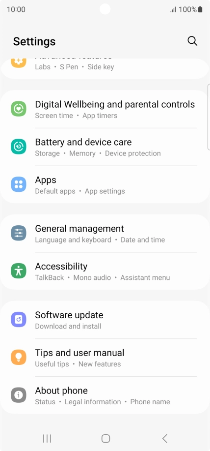 Press About phone.