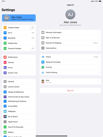Press iCloud.