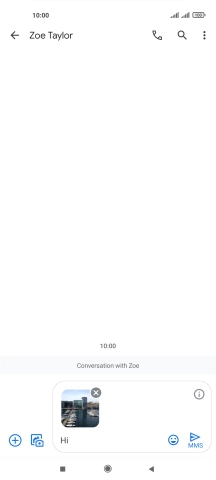 Press the send icon when you've finished your picture message. Press the send icon when you've finished your picture message.