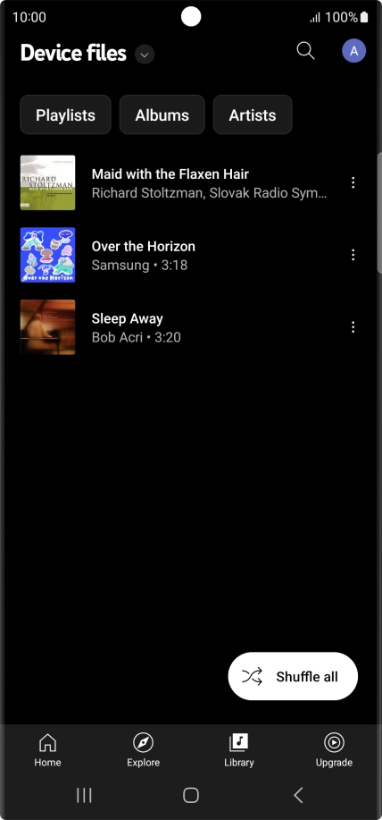 Press the required audio file. Press the required audio file.