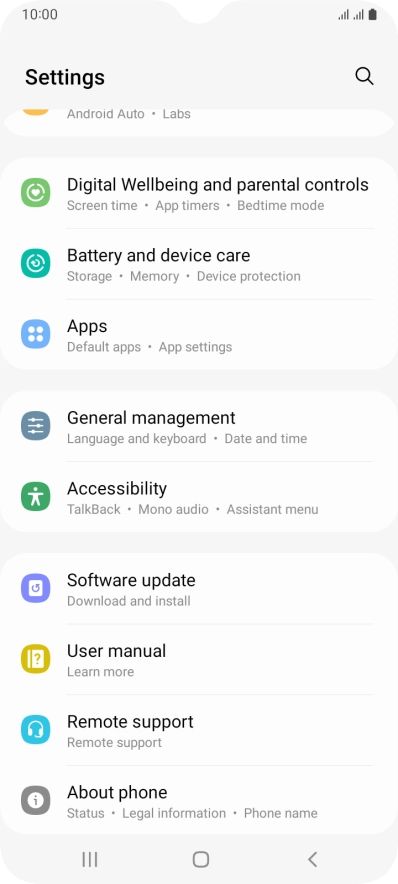 Press Software update. Press Software update.