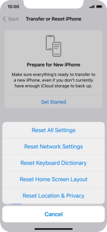 Press Reset All Settings. Press Reset All Settings.