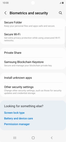 Press Other security settings. Press Other security settings.