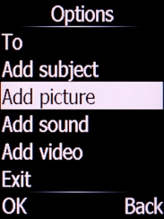 Select Add picture and press the Left selection key.