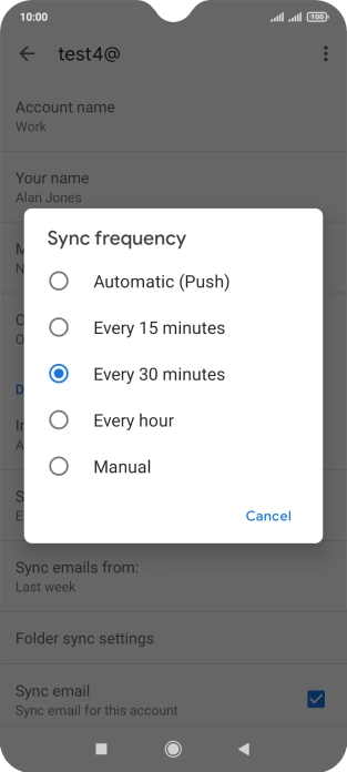 Press the required setting. Press the required setting.
