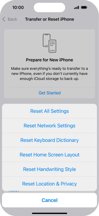 Press Reset Network Settings.